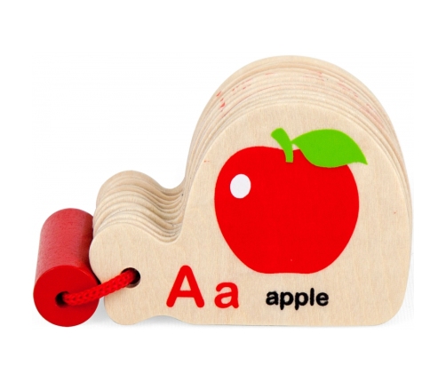 VIGA Drewniana Książeczka do Nauki Alfabetu i Angielskiego Montessori