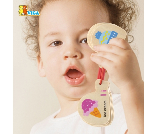 VIGA Drewniana Książeczka do Nauki Alfabetu i Angielskiego Montessori