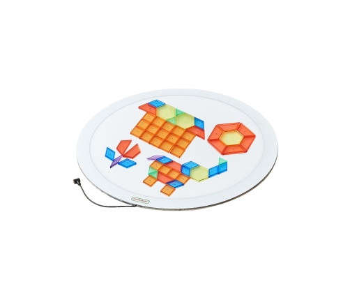 MASTERKIDZ Okrągły Panel Świetlny LED Kolorowy + Klocki Montessori Mozaika 140 el.