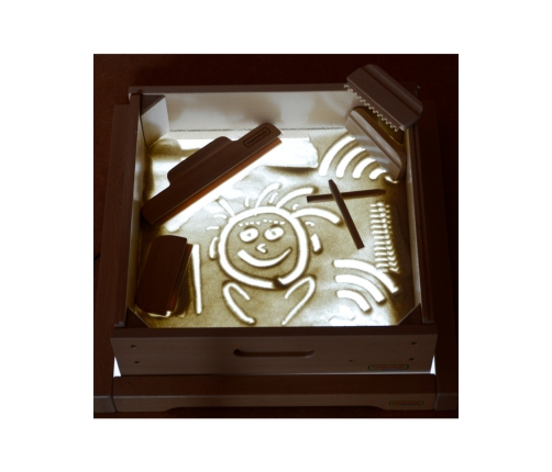 MASTERKIDZ Rama Sensoryczna - Panel LED + Zestaw Akcesoriów Do Zabawy w Piasku