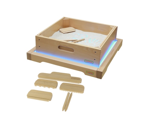 MASTERKIDZ Rama Sensoryczna - Panel LED + Zestaw Akcesoriów Do Zabawy w Piasku