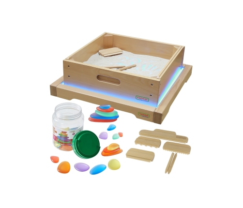 MASTERKIDZ Rama Sensoryczna - Panel LED + Zestaw Akcesoriów Do Zabawy w Piasku