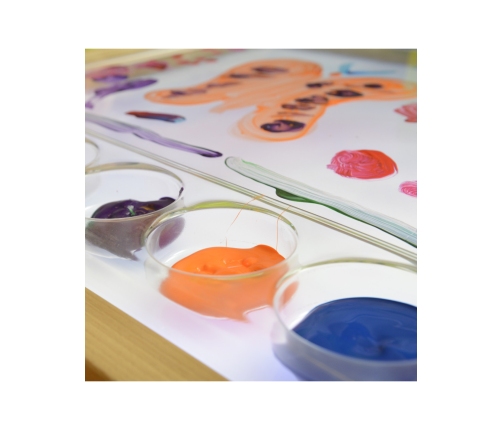 MASTERKIDZ Rama Sensoryczna - Panel LED + Przezroczysta Taca Do Malowania