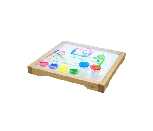MASTERKIDZ Rama Sensoryczna - Panel LED + Przezroczysta Taca Do Malowania
