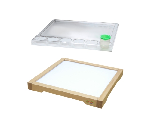 MASTERKIDZ Rama Sensoryczna - Panel LED + Przezroczysta Taca Do Malowania