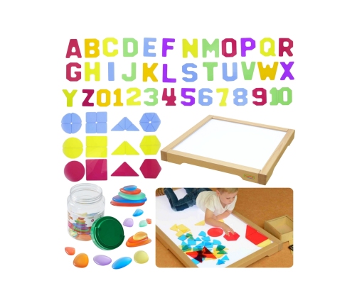 MASTERKIDZ Panel Skrzynia LED Sensoryczna + Zestaw Akcesoriów