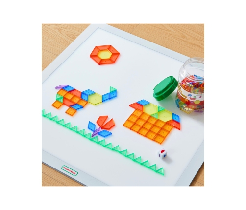 MASTERKIDZ Panel Skrzynia LED Sensoryczna + Klocki Montessori Mozaika 140 el.