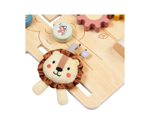 TOOKY TOY Duża Drewniana Tablica Manipulacyjna Domek - Centrum Aktywności