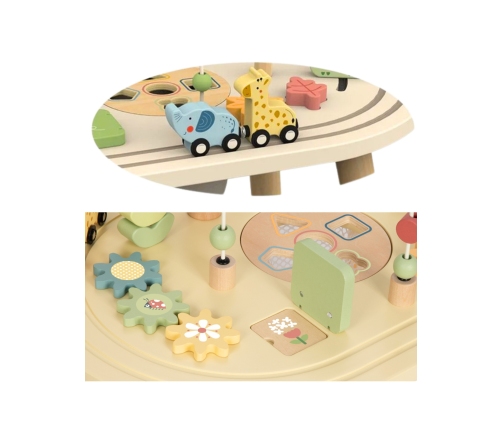 TOOKY TOY Drewniany Stolik Aktywności Safari
