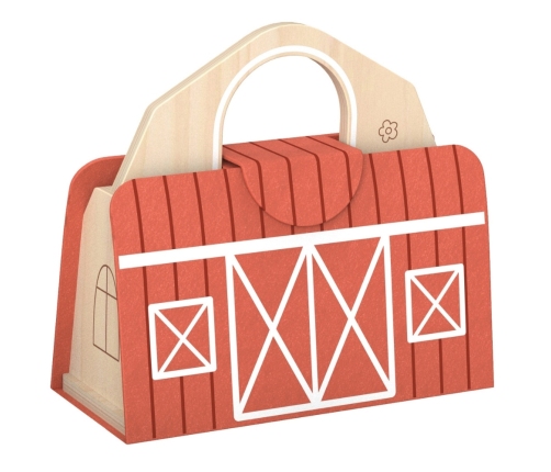 TOOKY TOY Drewniana Składana Farma w Walizce ze Zwierzątkami