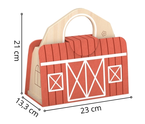TOOKY TOY Drewniana Składana Farma w Walizce ze Zwierzątkami