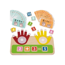 TOOKY TOY Drewniana Edukacyjna Zabawka do Nauki Liczenia na Palcach Dodawanie i Odejmowanie