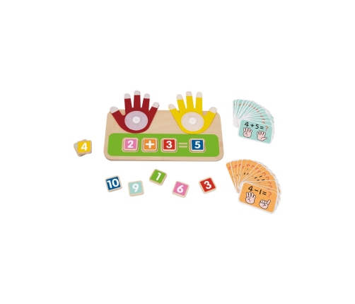 TOOKY TOY Drewniana Edukacyjna Zabawka do Nauki Liczenia na Palcach Dodawanie i Odejmowanie