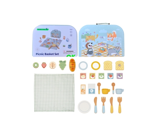 TOOKY TOY Zestaw Piknikowy Owoce do Krojenia Zestaw Śniadaniow
