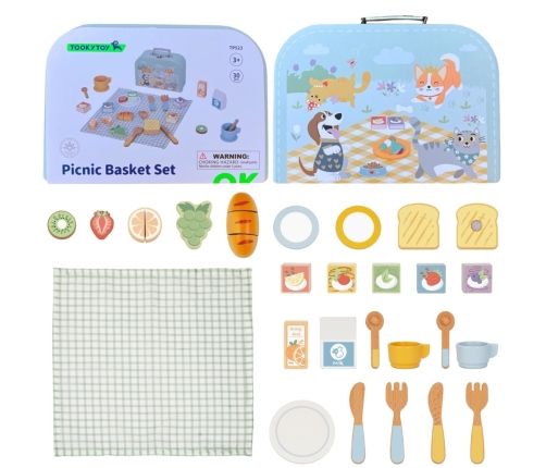 TOOKY TOY Zestaw Piknikowy Owoce do Krojenia Zestaw Śniadaniow