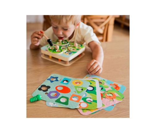 TOOKY TOY Drewniana Gra Zręcznościowa 2w1 Wyciągnij Robaczki dla Dzieci