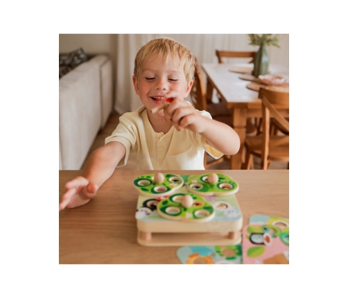 TOOKY TOY Drewniana Gra Zręcznościowa 2w1 Wyciągnij Robaczki dla Dzieci