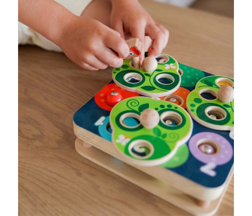 TOOKY TOY Drewniana Gra Zręcznościowa 2w1 Wyciągnij Robaczki dla Dzieci