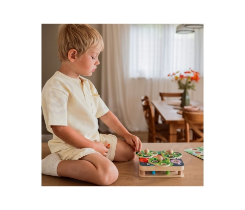 TOOKY TOY Drewniana Gra Zręcznościowa 2w1 Wyciągnij Robaczki dla Dzieci