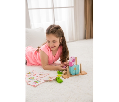 TOOKY TOY Drewniana Gra Zręcznościowa 2w1 Wyciągnij Robaczki dla Dzieci