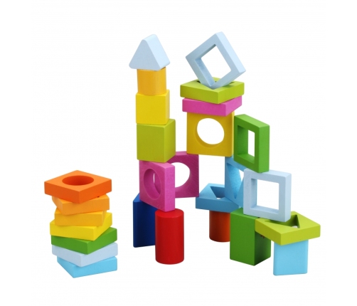 CLASSIC WORLD Układanka Nauka Kształtów i Liczenia 5w1 Domino Sorter MONTESSORI 28 el.