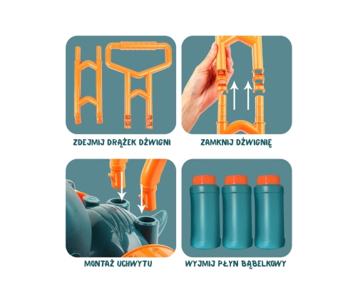 WOOPIE Kosiarka Ogrodowa Dino na Bańki Mydlane Dinozaur + Płyn