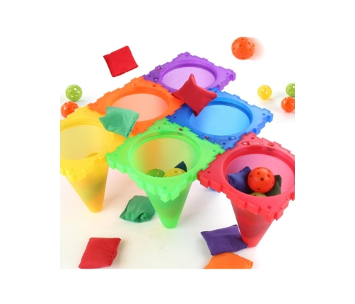 WOOPIE Zestaw Gier Ogrodowych 3w1 Pachołki Obręcze Woreczki 30 el.