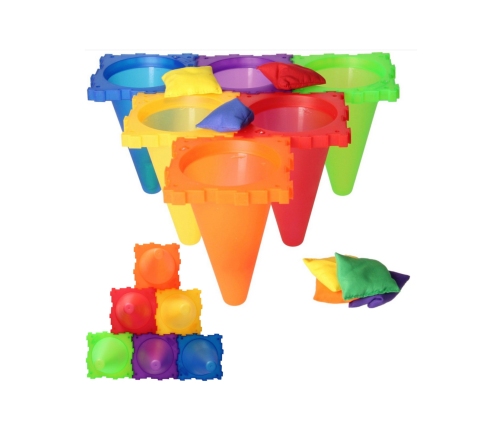 WOOPIE Zestaw Gier Ogrodowych 3w1 Pachołki Obręcze Woreczki 30 el.