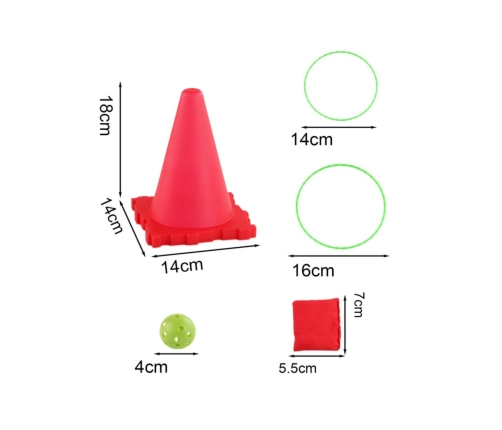 WOOPIE Zestaw Gier Ogrodowych 3w1 Pachołki Obręcze Woreczki 30 el.