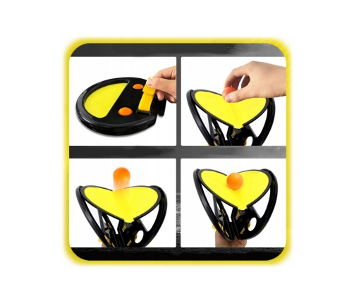 WOOPIE Catch Ball Gra Zręcznościowa Rzucaj Łap Dla Dwojga 2x Paletki+ 4 Piłki