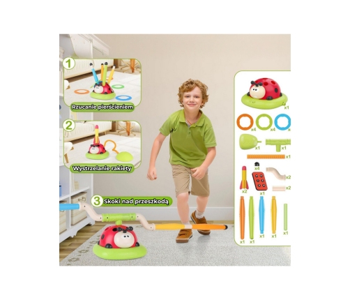 WOOPIE Gra Zręcznościowa 3w1 Wyrzutnia Rakiet Skakanka Rzut do Celu Biedronka