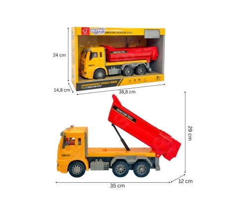 WOOPIE Wywrotka Budowlana w Skali 1:12 Efekty Świetlne Dźwiękowe