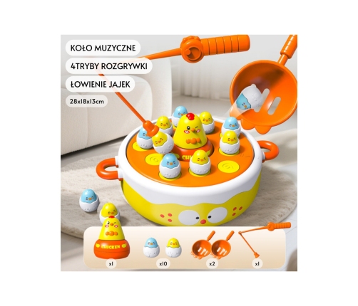 WOOPIE Gra Zręcznościowa Łowienie Kurczaczków 2w1 Katapulta