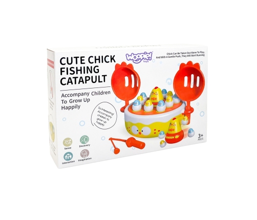 WOOPIE Gra Zręcznościowa Łowienie Kurczaczków 2w1 Katapulta