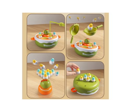 WOOPIE Gra Zręcznościowa Łowienie Dinozaurów 2w1 Katapulta