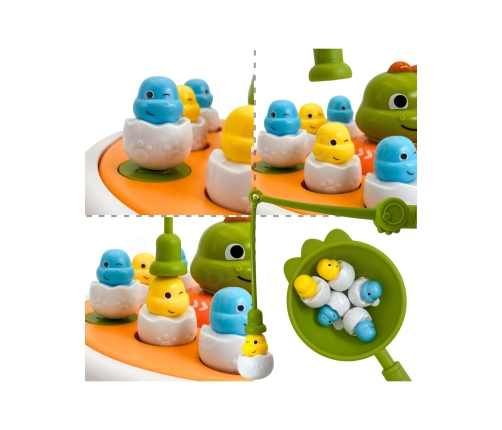 WOOPIE Gra Zręcznościowa Łowienie Dinozaurów 2w1 Katapulta