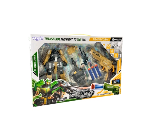 WOOPIE Zestaw 3w1 Robot Transformujący Czołg i Wyrzutnia na Strzałki