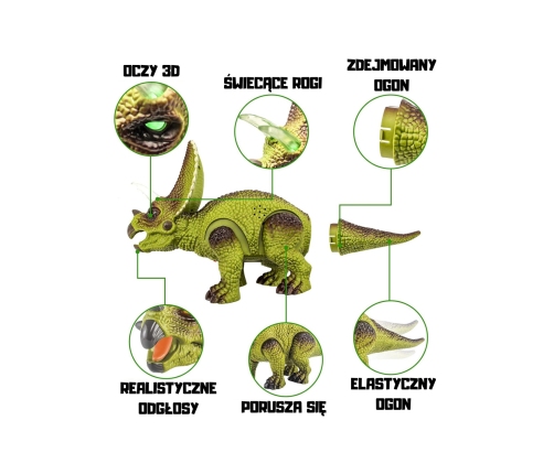 WOOPIE Dinozaur Zdalnie Sterowany RC Robot Triceratops