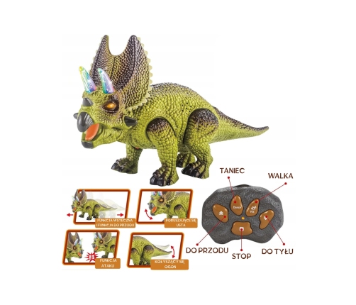 WOOPIE Dinozaur Zdalnie Sterowany RC Robot Triceratops
