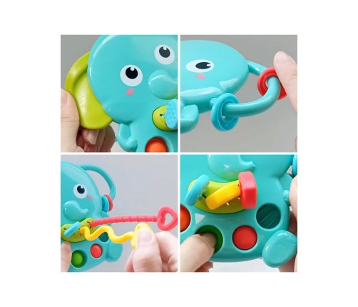 WOOPIE BABY Gryzak Sensoryczny Słonik Montessori 4w1