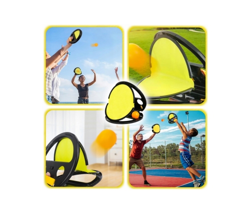 WOOPIE Catch Ball Gra Zręcznościowa Rzucaj Łap Dla Dwojga 2x Paletki+ 4 Piłki