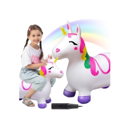WOOPIE Skoczek Gumowy do Skakania Jednorożec Biały+ Pompka WOOPIE Skoczek Gumowy do Skakania Jednorożec Biały+ Pompka