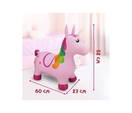 WOOPIE Skoczek Gumowy do Skakania Jednorożec Różowy + Pompka