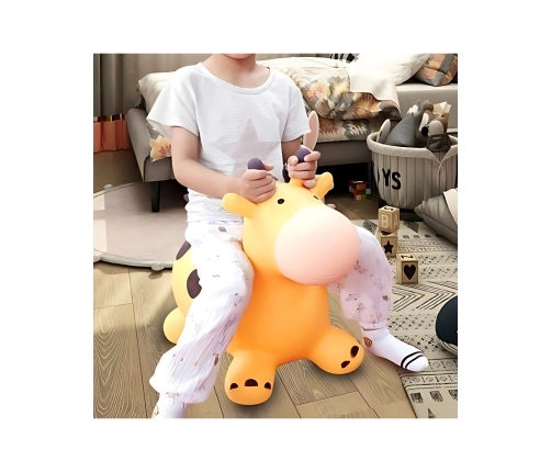 WOOPIE Skoczek Gumowy do Skakania Żyrafa Żółta + Pompka