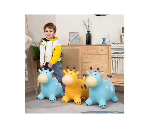 WOOPIE Skoczek Gumowy do Skakania Żyrafa Żółta + Pompka