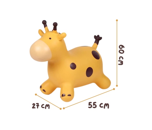 WOOPIE Skoczek Gumowy do Skakania Żyrafa Żółta + Pompka
