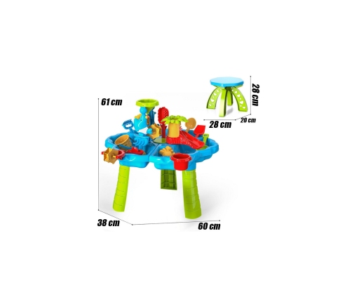 WOOPIE Stolik Wodny 2w1 Piaskownica z Krzesełkiem Aquapark z Delfinem