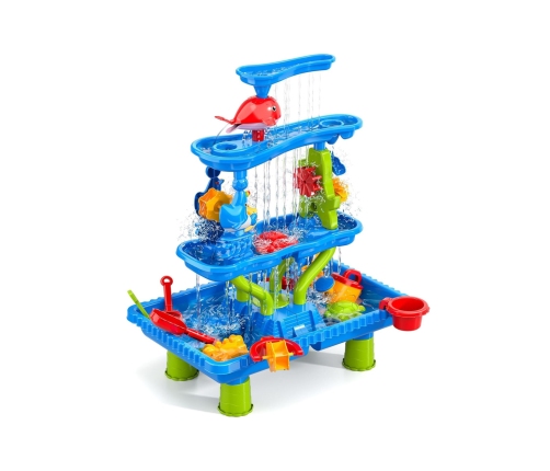 WOOPIE Stolik Wodny 4w1 Piaskownica Wodospad XL 4-Poziomowy Delfin