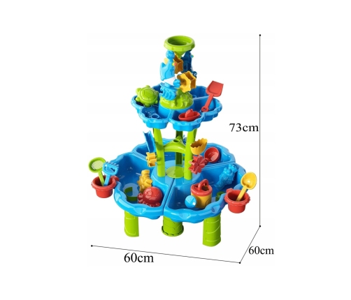 WOOPIE Stolik Wodny 2w1 Piaskownica Fontanna XXL Aquapark z Delfinem