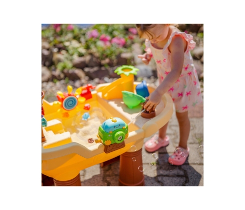 WOOPIE Stolik Wodny 2w1 Piaskownica Statek Piracki XL z Maszyna do Robienia Baniek Mydlanych